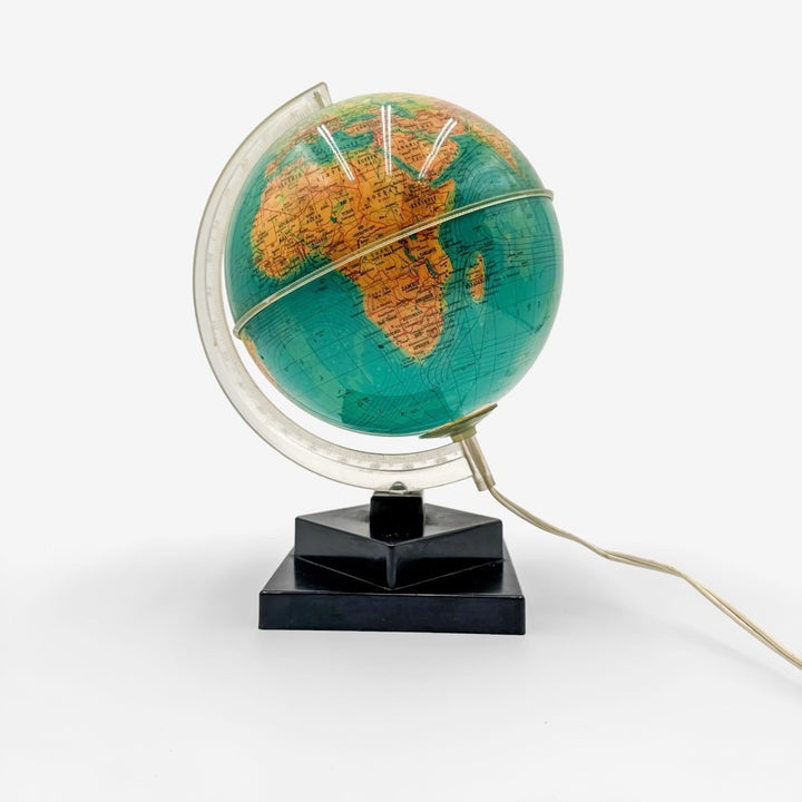 Mappemonde lumineuse sur socle années 60