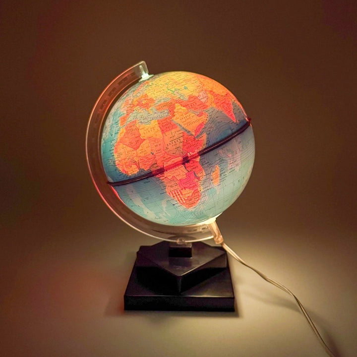 Mappemonde lumineuse sur socle années 60