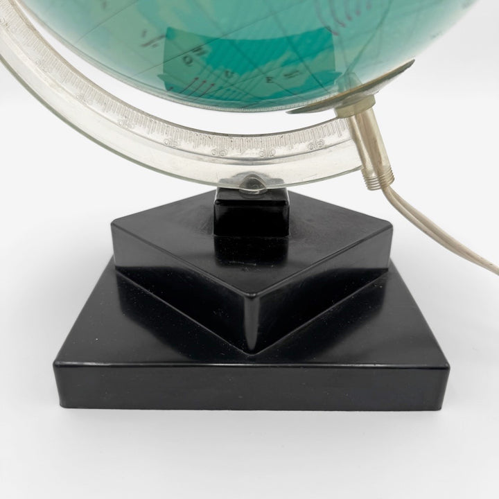 Mappemonde lumineuse sur socle années 60