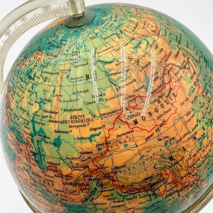 Mappemonde lumineuse sur socle années 60