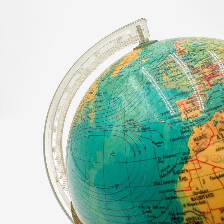 Mappemonde lumineuse sur socle années 60
