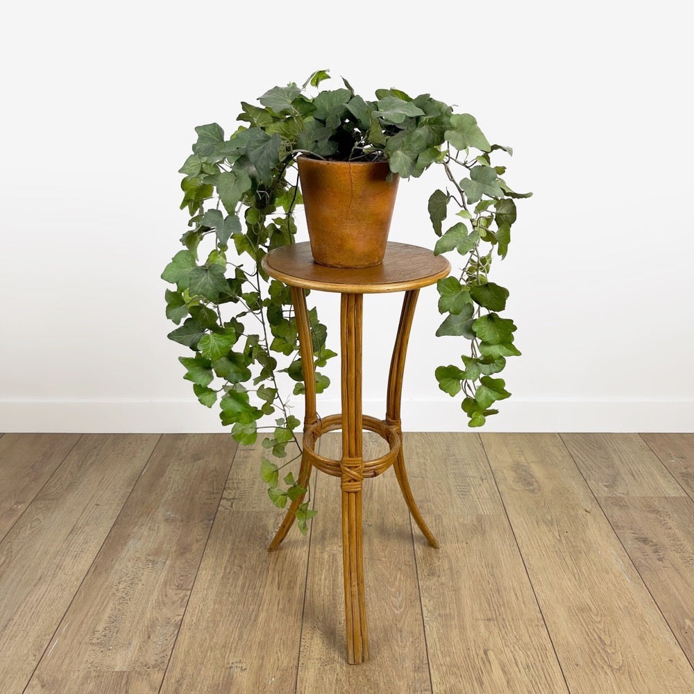 Petit Guéridon D'Appoint En Bois - Table Ronde 47x30 Cm - Déco Rustique
