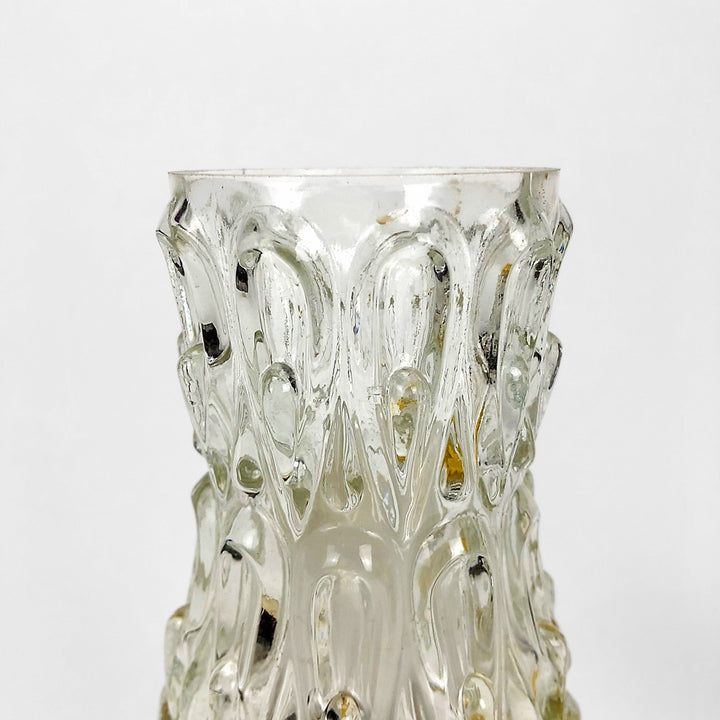 Paire de lampes de chevet verre moulé et plastique des sixties