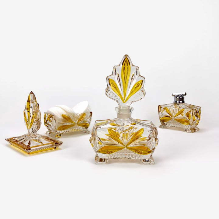 Ensemble de toilette en cristal de Bohême