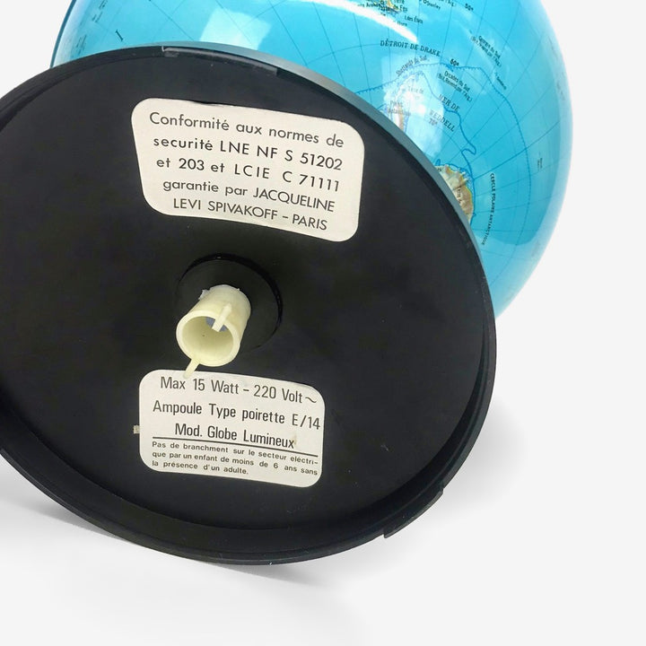 Globe terrestre lumineux des années 70