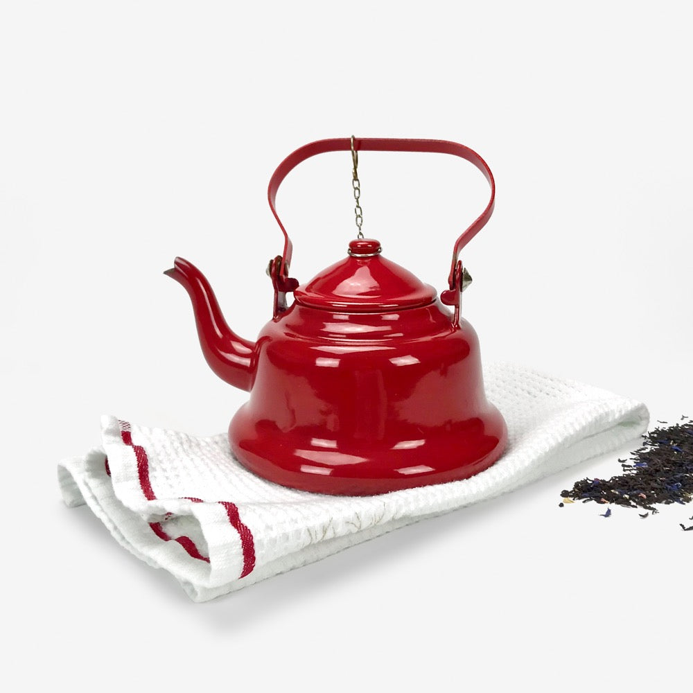 Théière En Tôle émaillée Rouge – Vintage, Générique, Bon état
