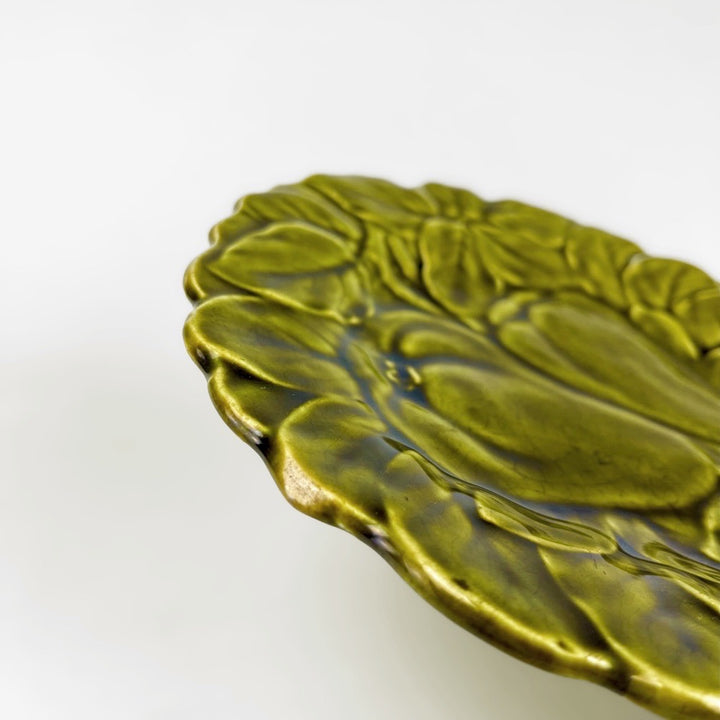 Assiettes à dessert en barbotine motif fruitier monochrome Sarreguemines