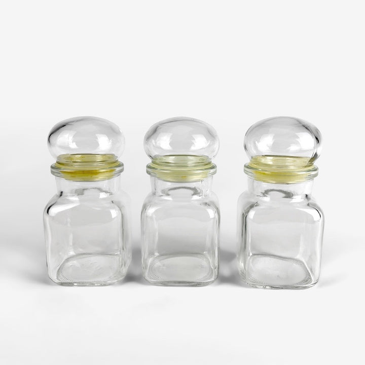 Série de bocaux à bouchon en verre vintage