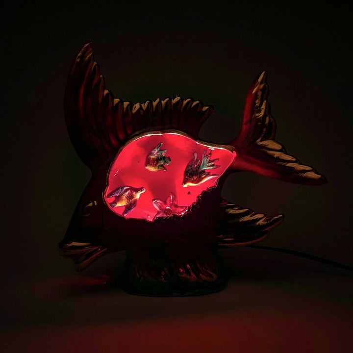 Lampe poisson barbotine Vallauris XXL