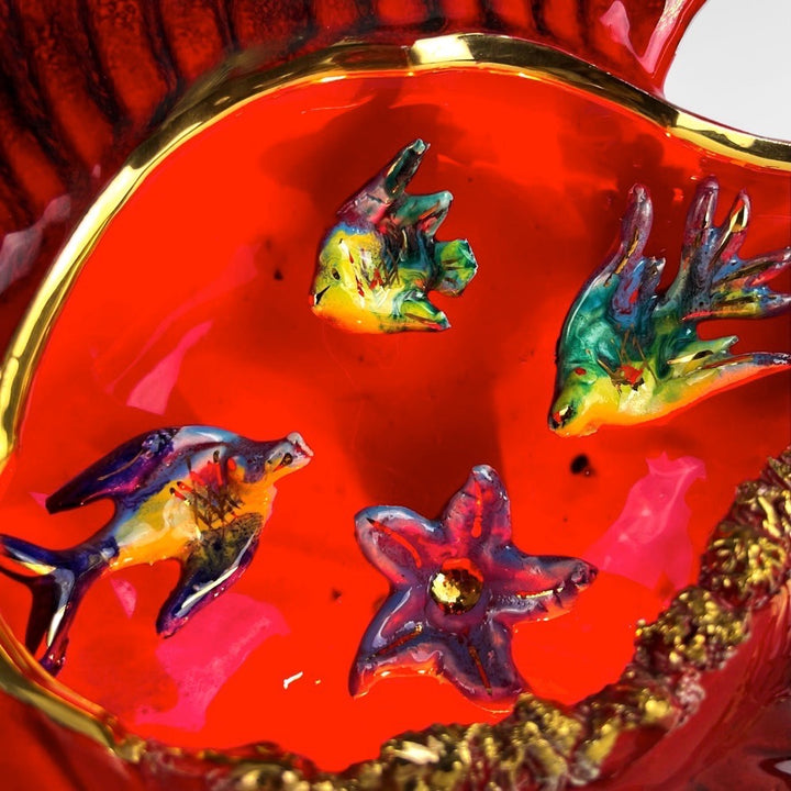 Lampe poisson barbotine Vallauris XXL