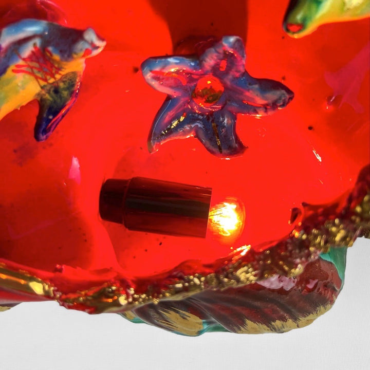 Lampe poisson barbotine Vallauris XXL