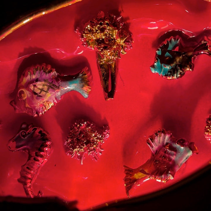 Lampe Poisson barbotine XXL Vallauris double ouverture