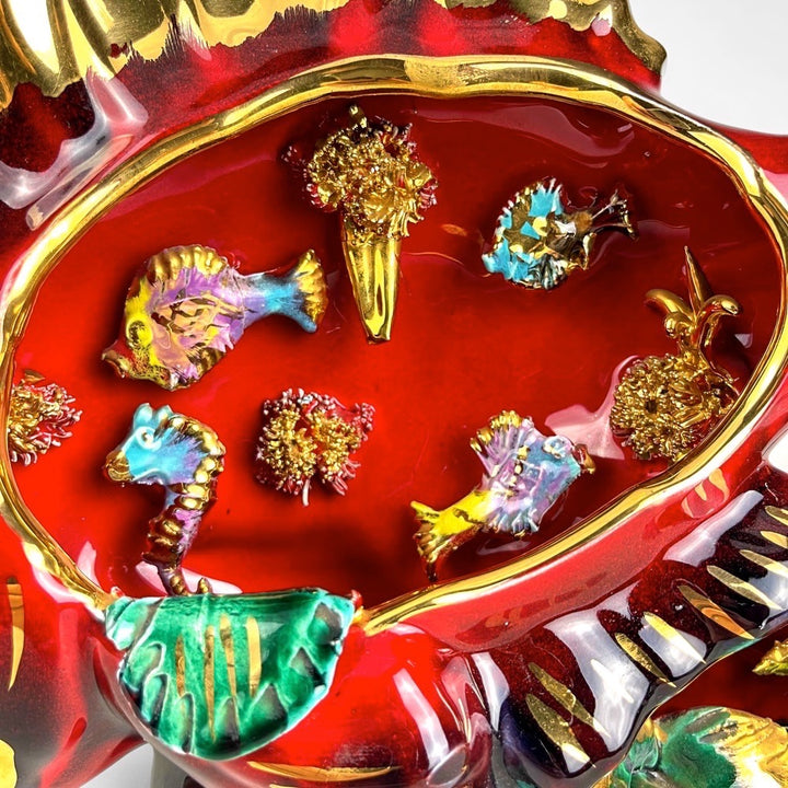 Lampe Poisson barbotine XXL Vallauris double ouverture