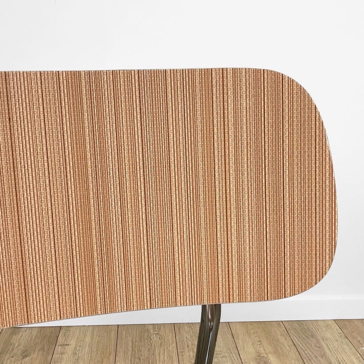 Chaises Formica beige saumoné motif rayures