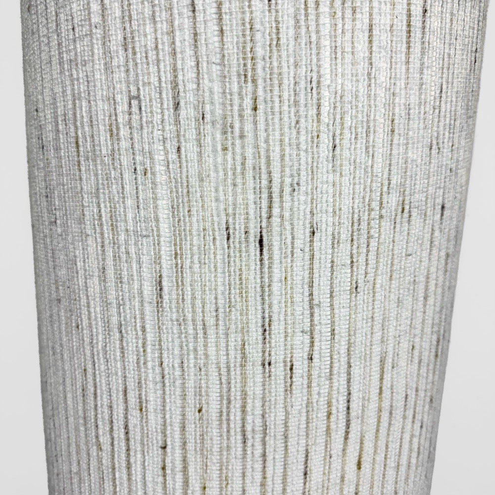 Lampe de sol céramique orange et toile de jute années 70