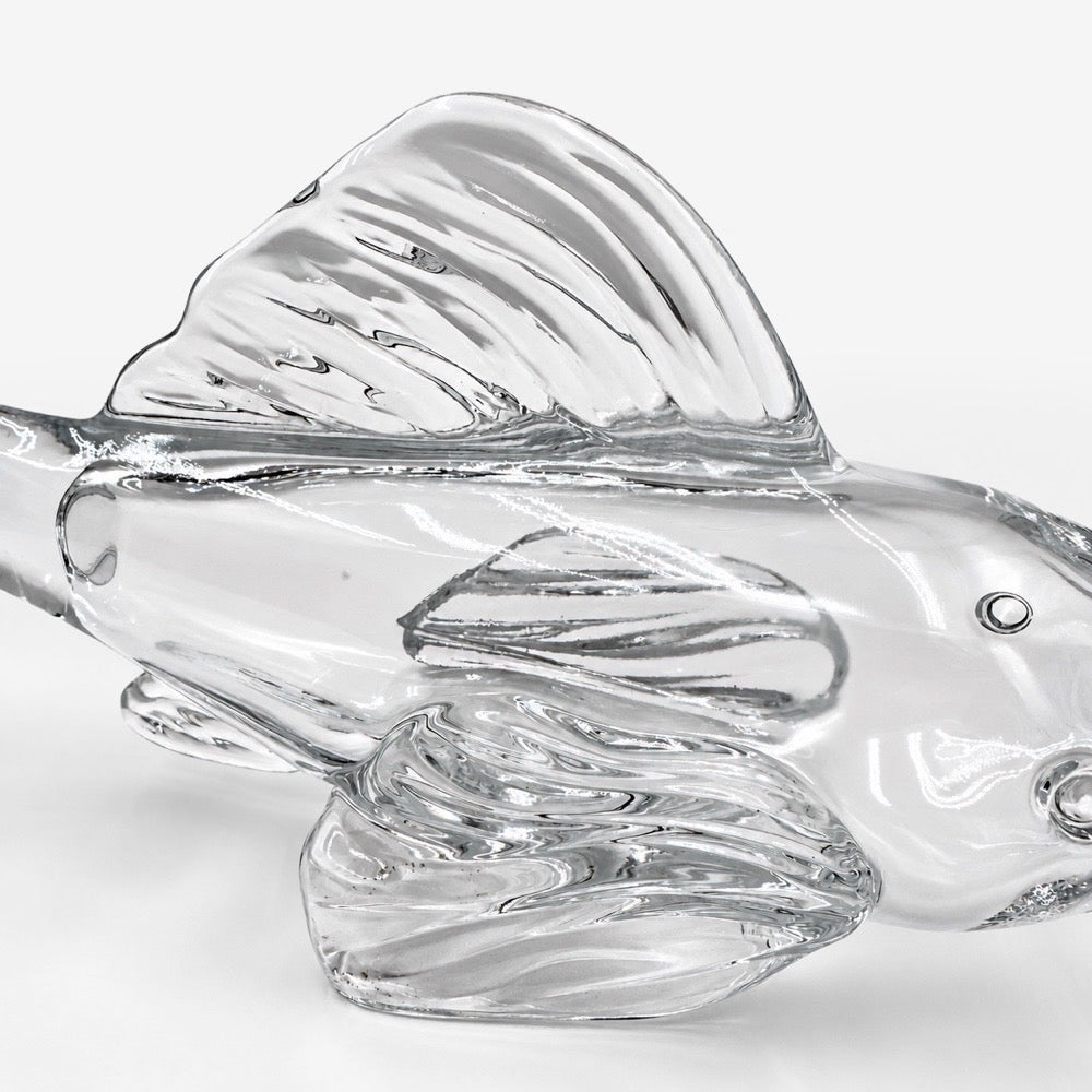 Sculpture de poisson en verre moulé 80's