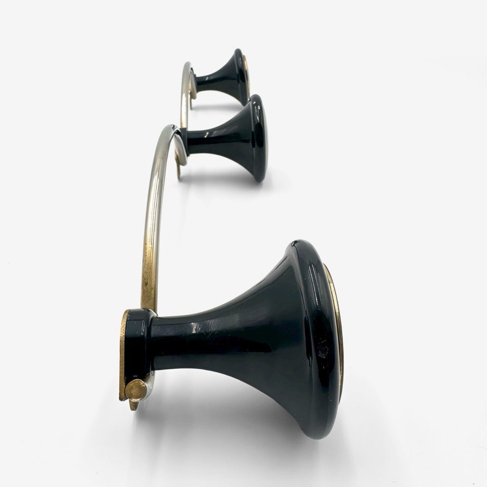 Patère moustache métal et Bakélite années 60