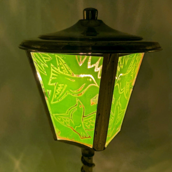 Veilleuse réverbère laiton et verre années 50