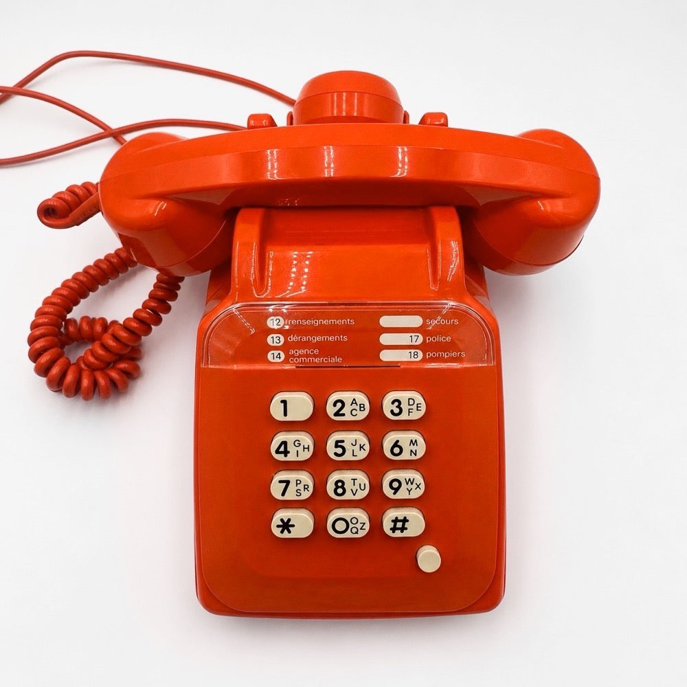 Téléphone Socotel S63 orange à touches années 80