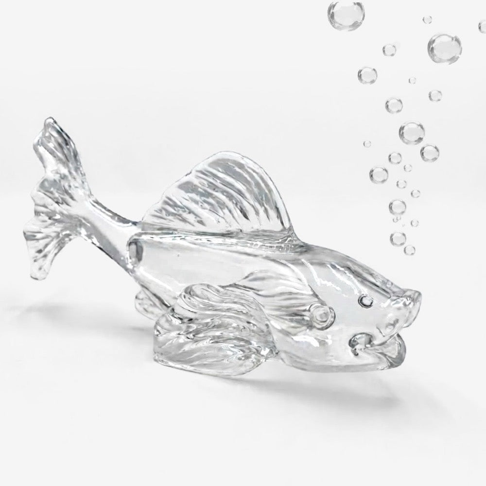 Sculpture de poisson en verre moulé 80's