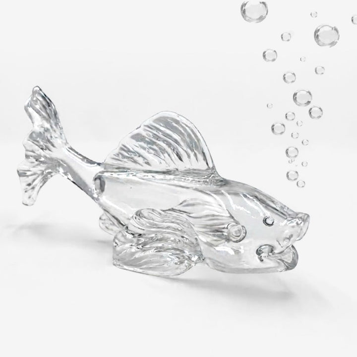 Sculpture de poisson en verre moulé 80's