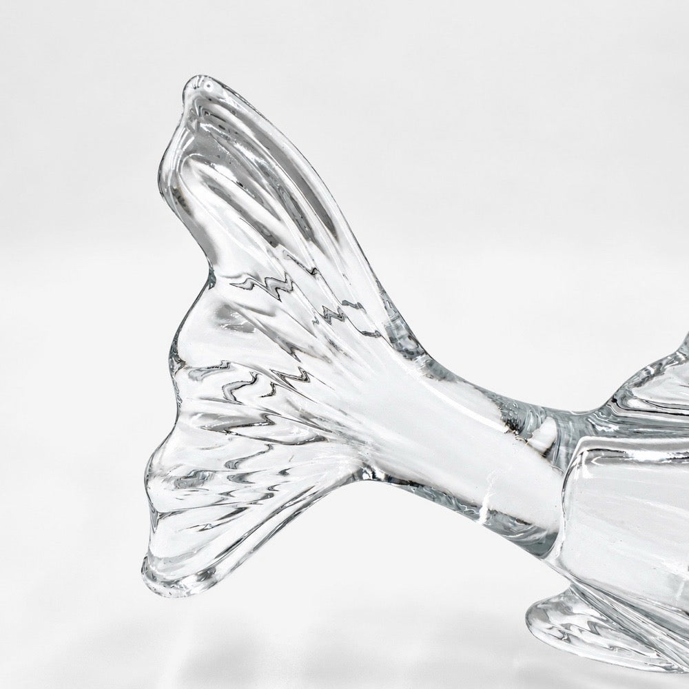 Sculpture de poisson en verre moulé 80's