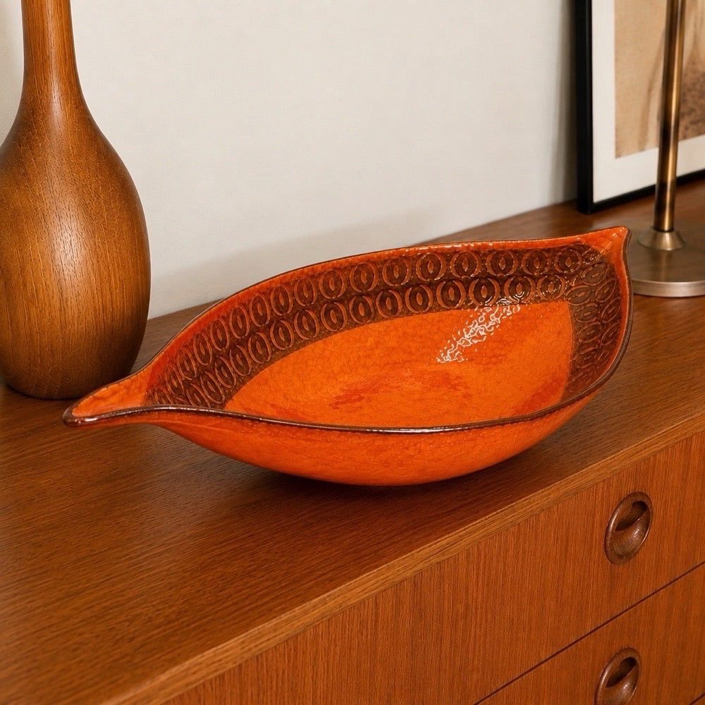 Grande coupe moderniste italienne en céramique années 60/70