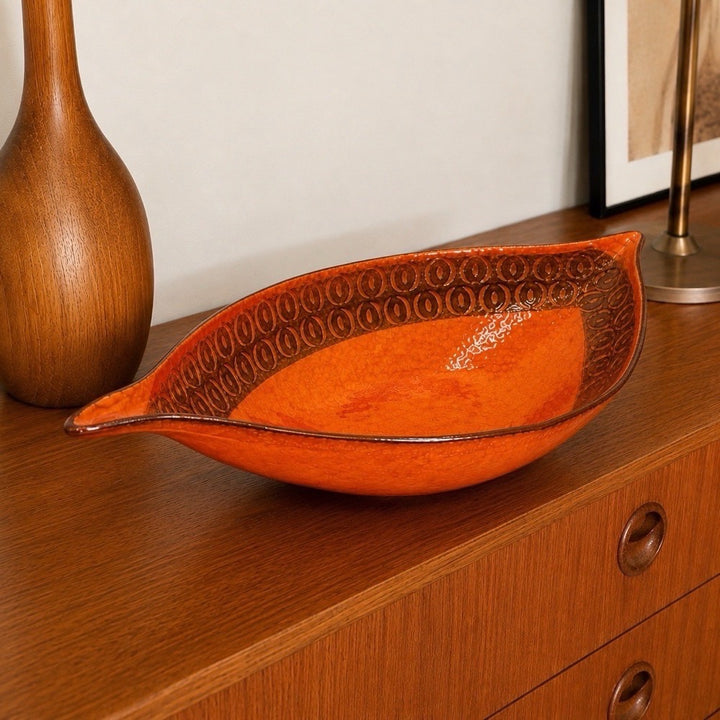 Grande coupe moderniste italienne en céramique années 60/70