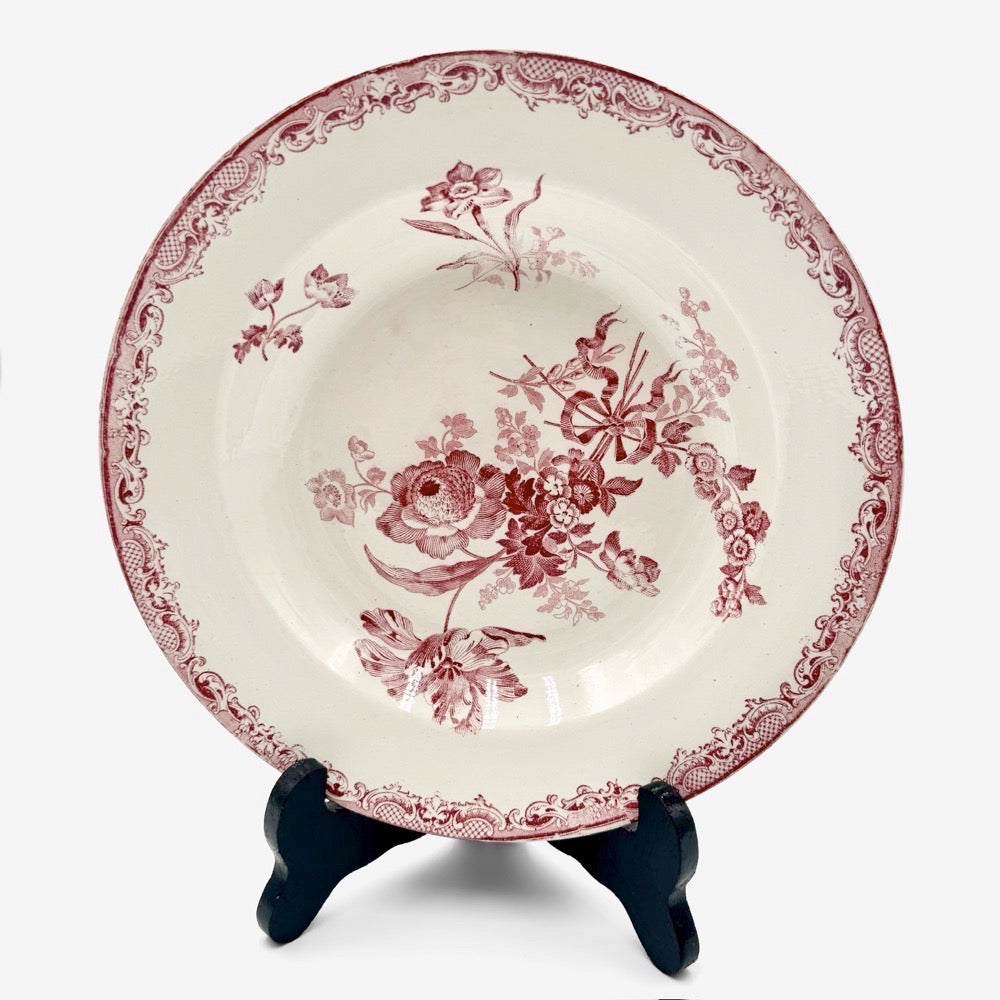 Assiettes creuses Terre de Fer Sarreguemines modèle Fontanges