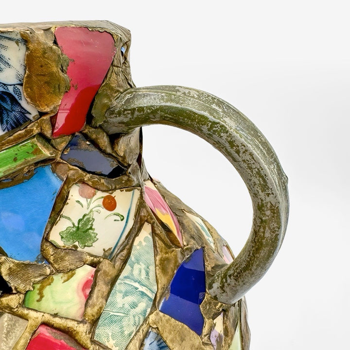Grand vase mosaïque pique-assiette