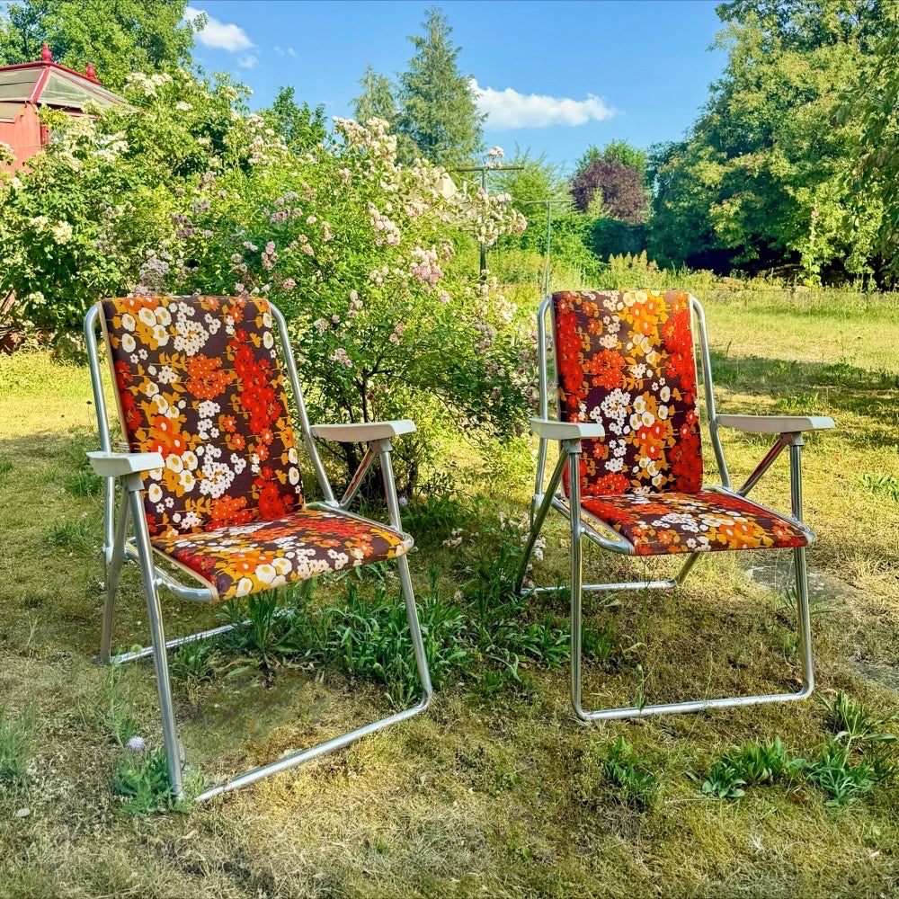 Paire de chaises pliantes Kettler années 70