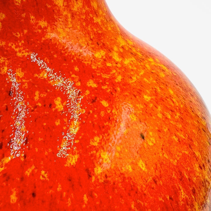Vase céramique orange boule à anse Jasba 70's