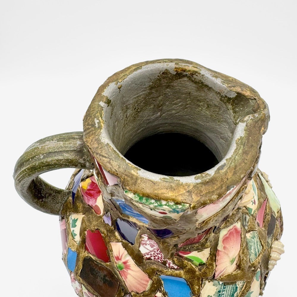 Grand vase mosaïque pique-assiette