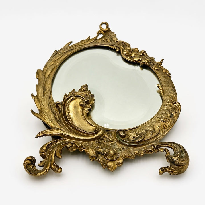 Miroir de courtoisie en bronze doré Napoléon III XIXe siècle