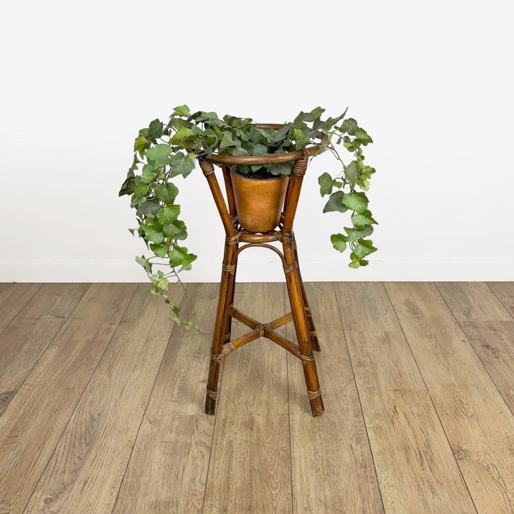 Porte-plantes en rotin vintage