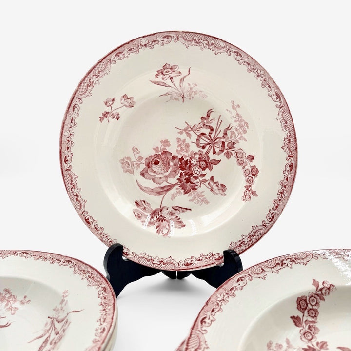 Assiettes creuses Terre de Fer Sarreguemines modèle Fontanges