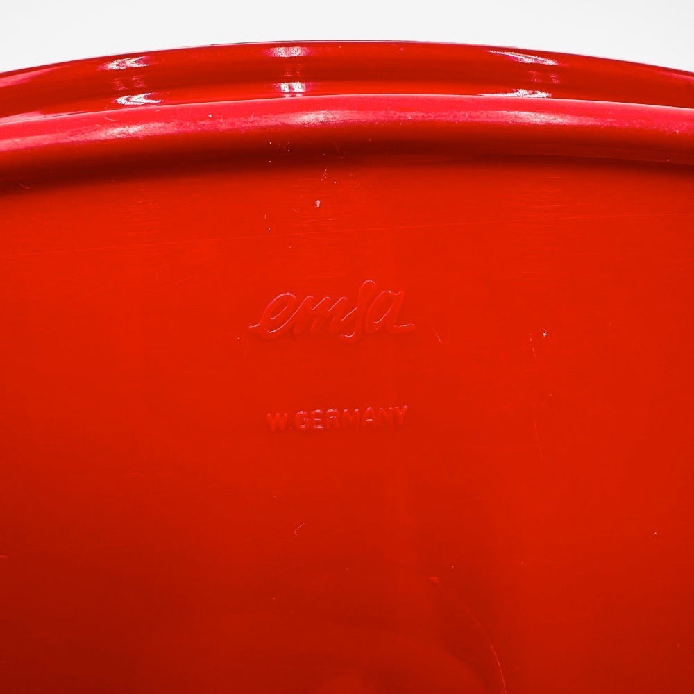 Beurrier Emsa rouge décor floral années 70