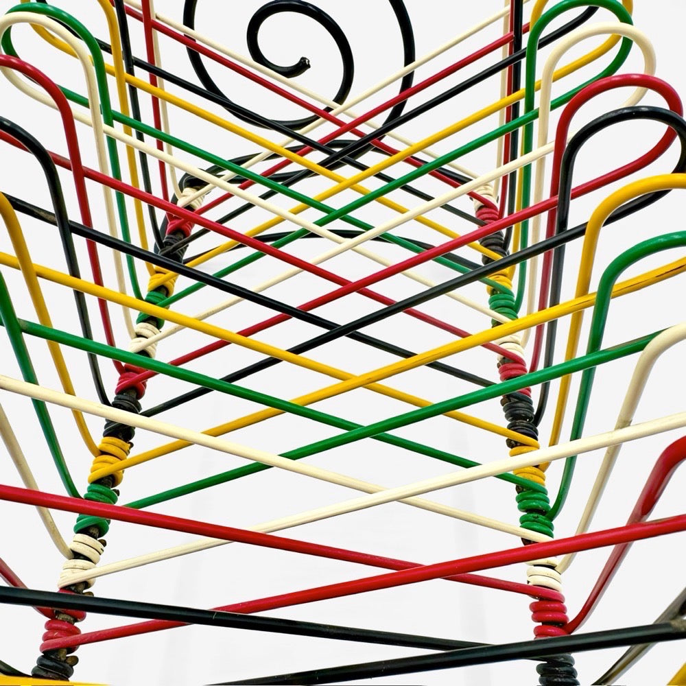 Porte-vinyles scoubidou années 50