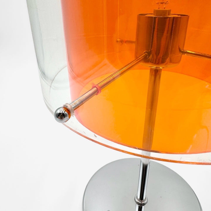 Lampe plexiglass orange et chrome années 90