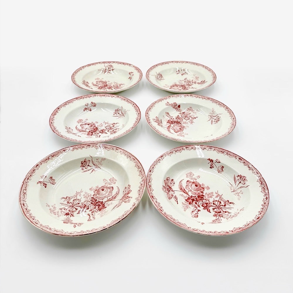 Assiettes creuses Terre de Fer Sarreguemines modèle Fontanges