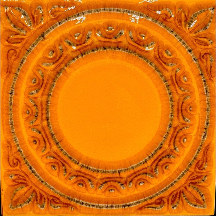 Dessous de plat céramique orage et bois années 70