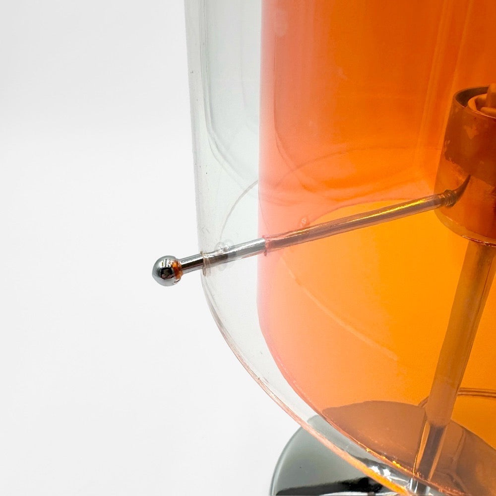 Lampe plexiglass orange et chrome années 90