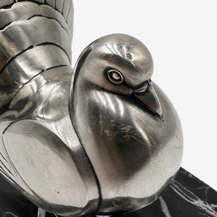 Sculpture Art déco pigeon-paon Perrina 1930