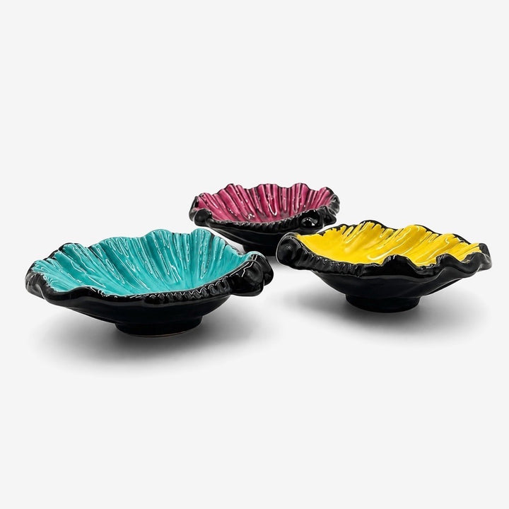Trio de coupelles coquillages en céramique années 1950/60