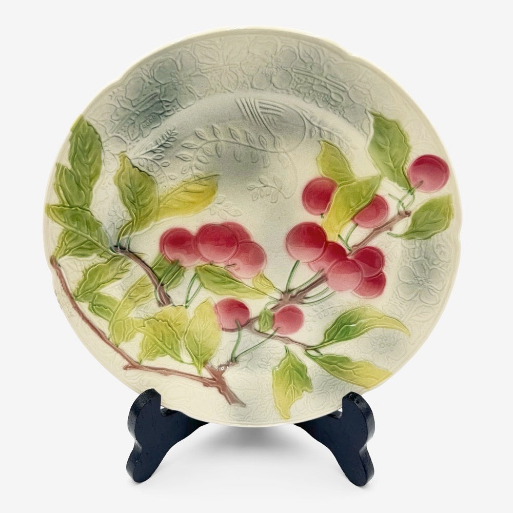Assiettes en barbotine Saint-Clément "Verger" Mid-Century