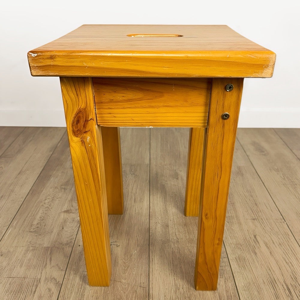 Tabouret en pin à fente années 80