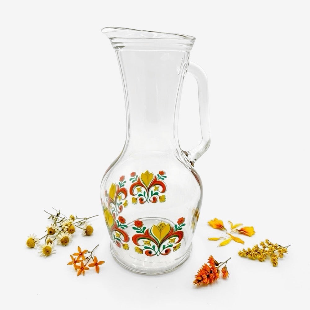 Carafe fleurie années 70