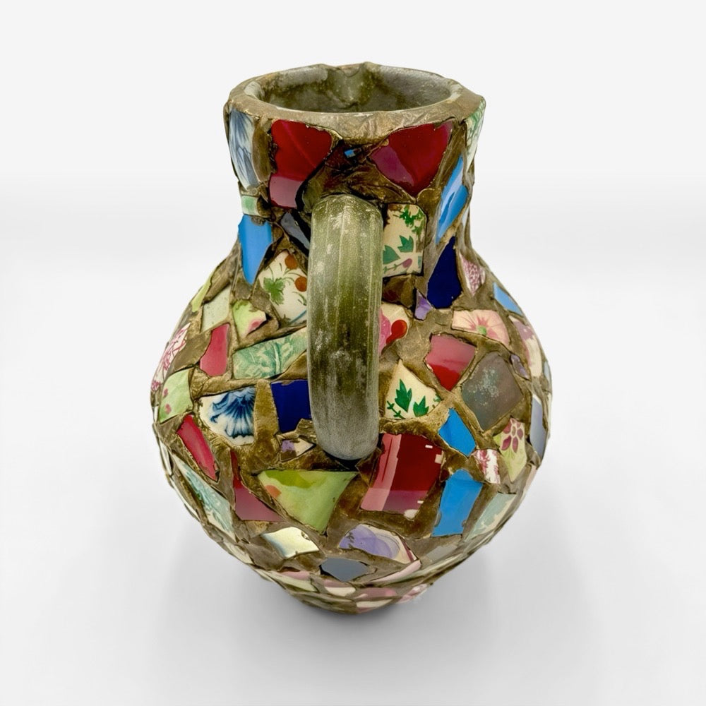 Grand vase mosaïque pique-assiette