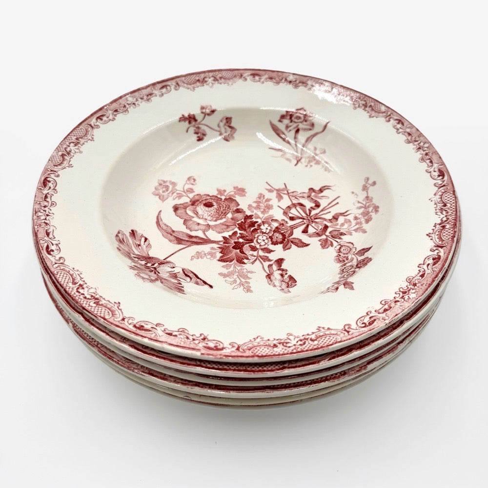Assiettes creuses Terre de Fer Sarreguemines modèle Fontanges