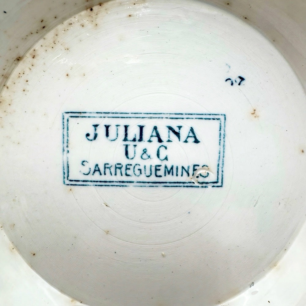 Petite soupière Terre de fer Sarreguemines Juliana 1900
